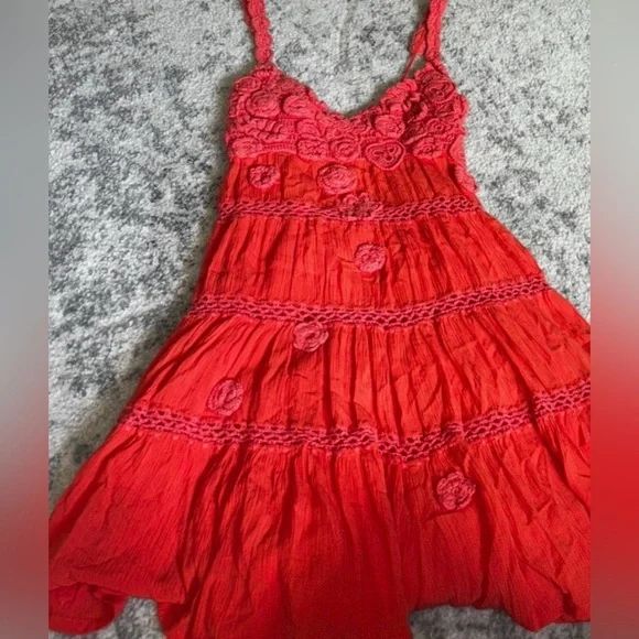 Free People Bali Sweet Dahlia Dress in Orange Size: Small - Picture 4 of 7